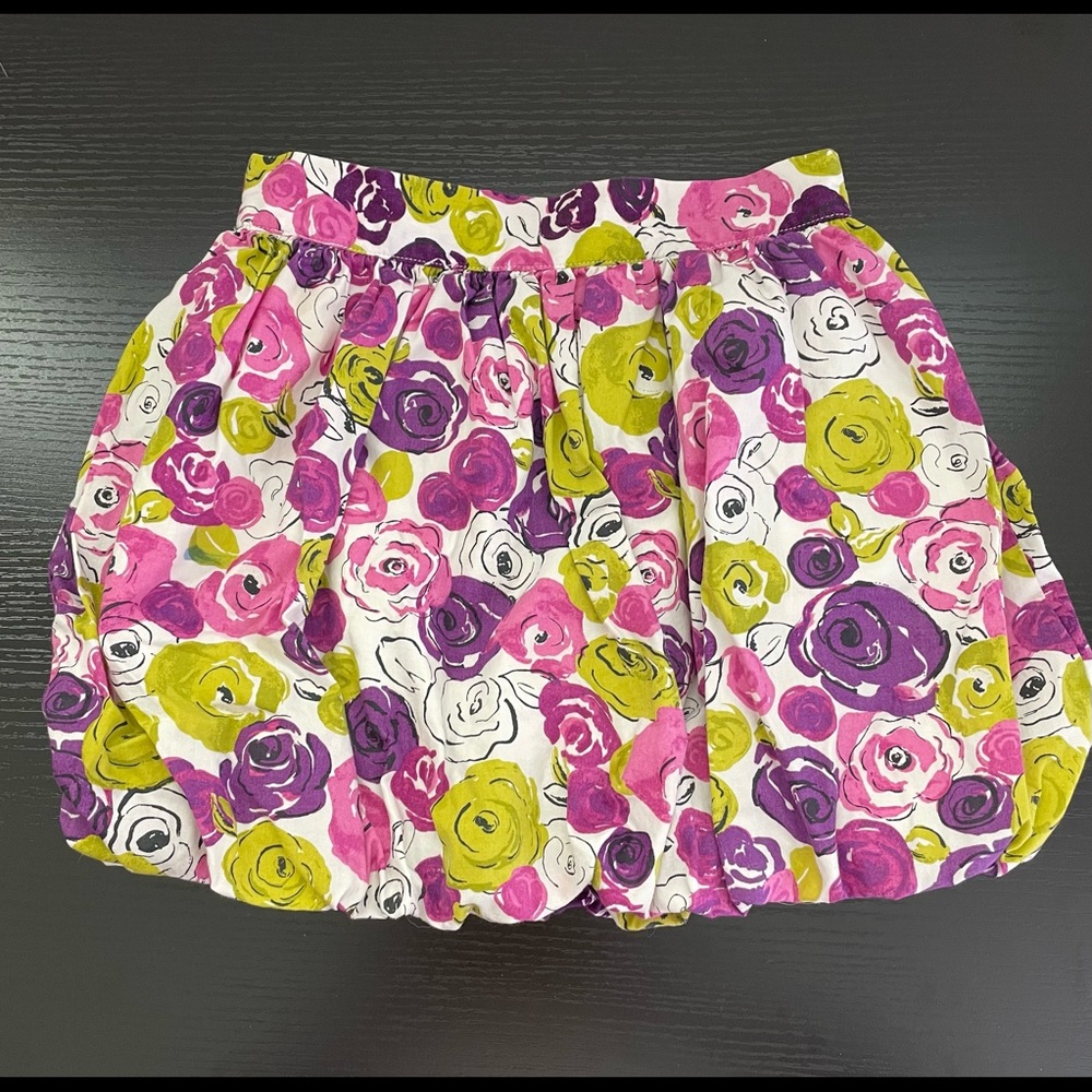 Janie and Jack Floral Bubble Skirt Pink Purple Green
